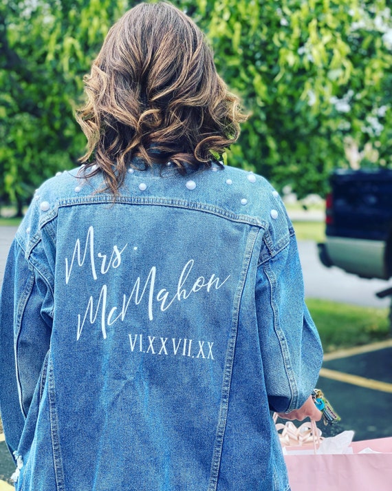 Pearl Bridal Jean Jacket Customized 
