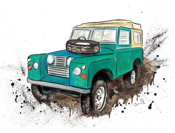 Personalised Landrover Art Print | Etsy