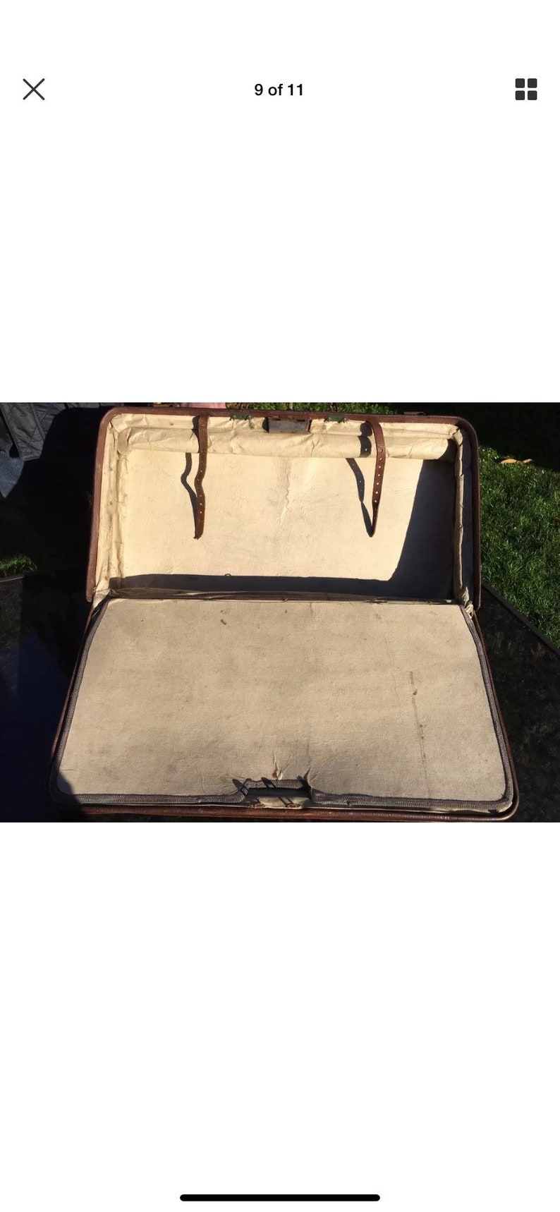 Antique 1920s Large Real Leather Gladstone Travel Case Belonged to 1st Viscount of Ullswater