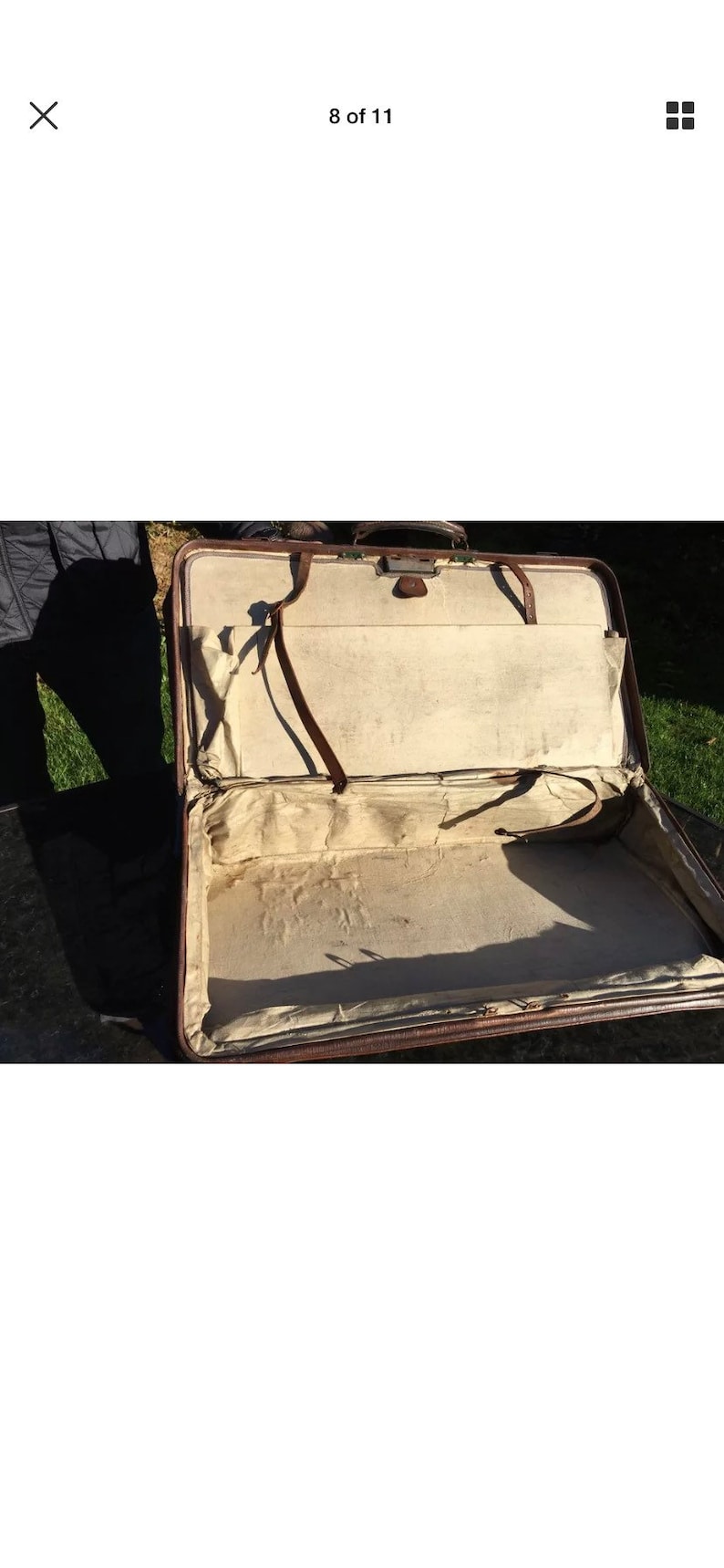 Antique 1920s Large Real Leather Gladstone Travel Case Belonged to 1st Viscount of Ullswater