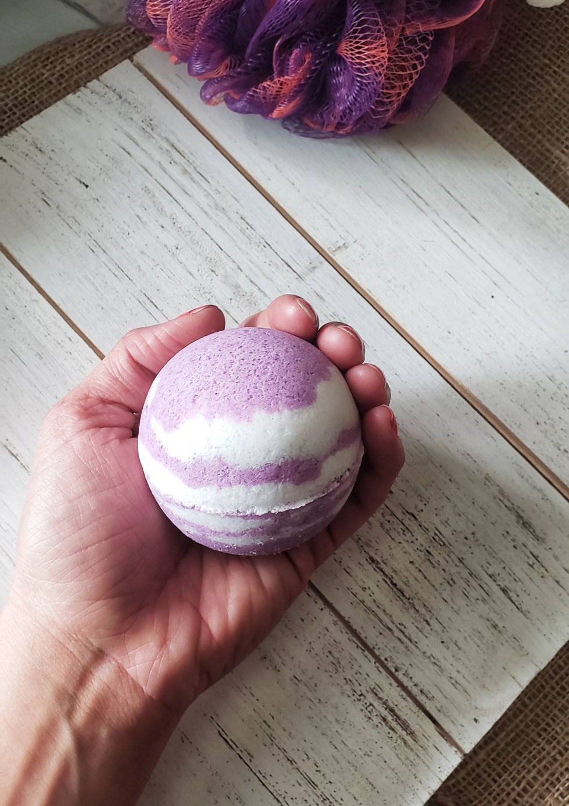 Large Lavender Bath Bomb 8oz. Essential Oils Fragrance Free Etsy