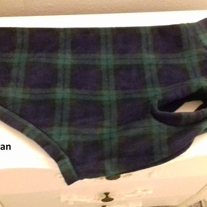 Warm Dog Fleece Jumper Clothes Coat Vest various sizes XXS XS S M L XL Dachshund, Tartan Green TARTAN