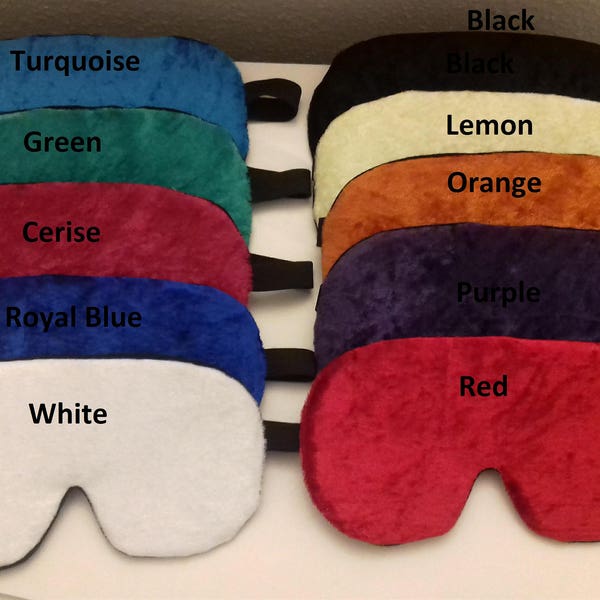 Large Crushed Velvet/Velour Padded Blackout Sleep Eye Mask Sleeping Blindfold, Travel, Migraine