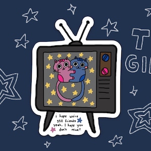 TV Girl Who Really Cares Cat Vinyl Sticker