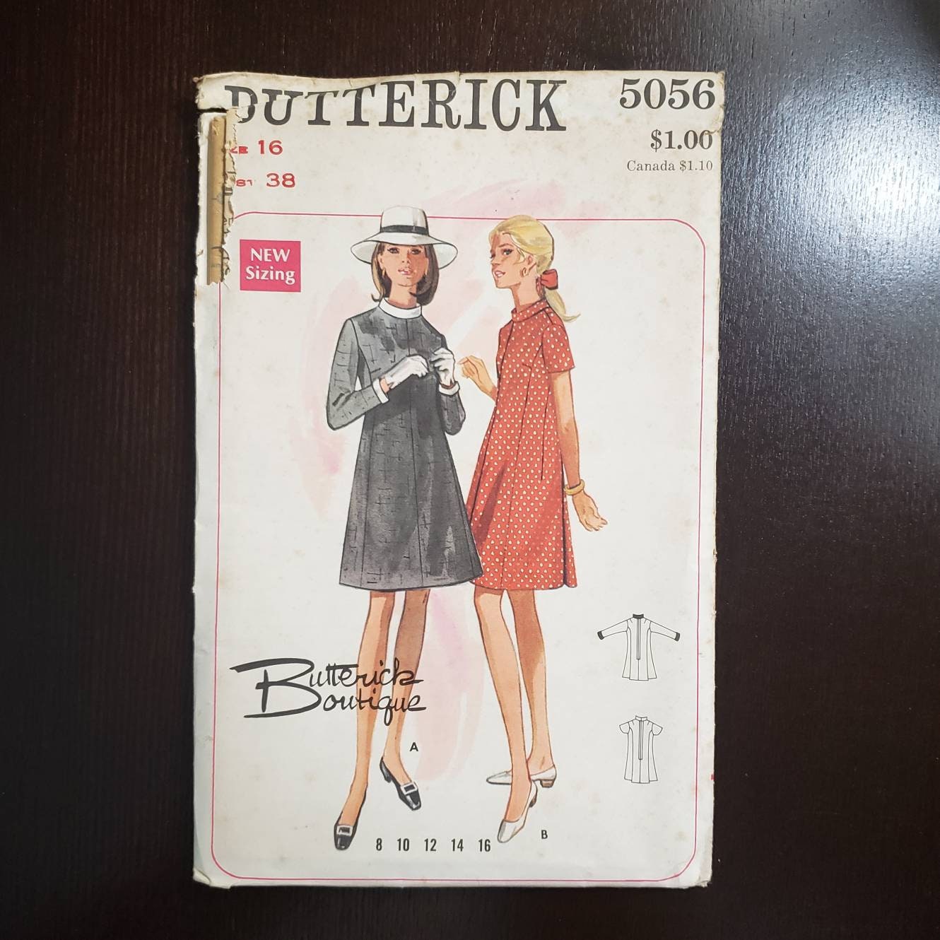 UNCUT 1968 Butterick Dress Pattern