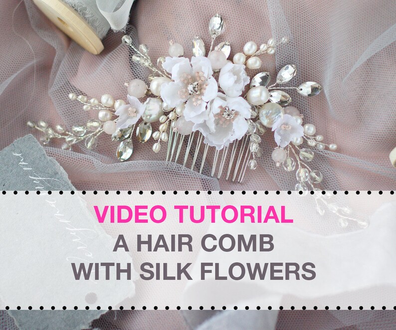 DIY Video tutorial Hair comb with silk flowers tutorial hair Etsy