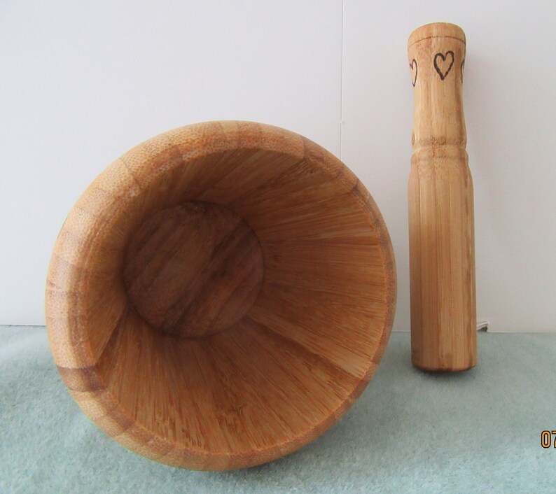 Bamboo Mortar and Pestle with Newfoundland Theme Pyrography image 6