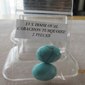 Cabachon ovale turquoise 13 x 18 mm – 2 pièces