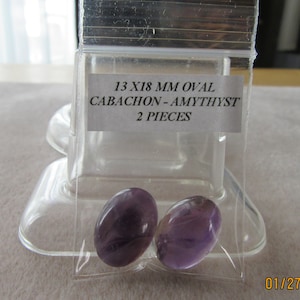Cabachon ovale amythyste 13 x 18 mm – 2 pièces