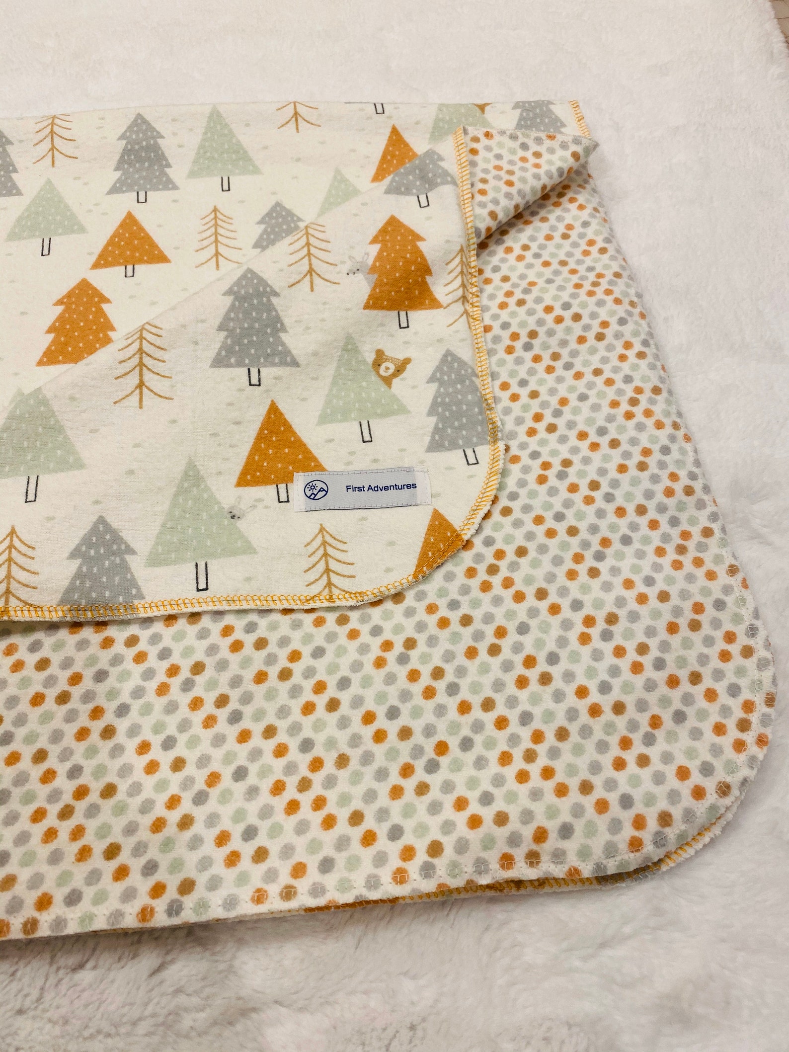 Baby blanket/trees with woodland friends/double Etsy