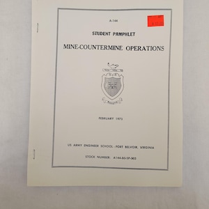 Vintage Military Issued Vietnam Era Mine-Countermine Operations Manual