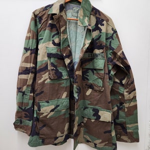 Vintage Military Issued Woodland Shirt/Blouse with Army Patch