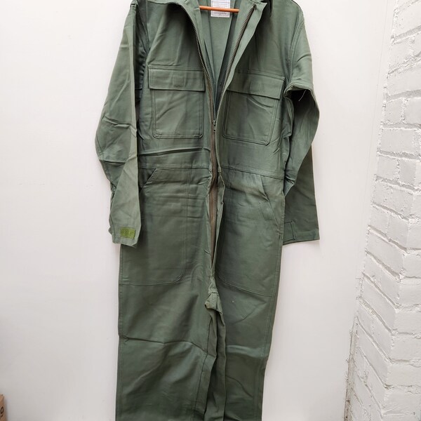 Vintage Military Issued OD Green Men's Cotton Utlility Coverall's-NEW-Medium