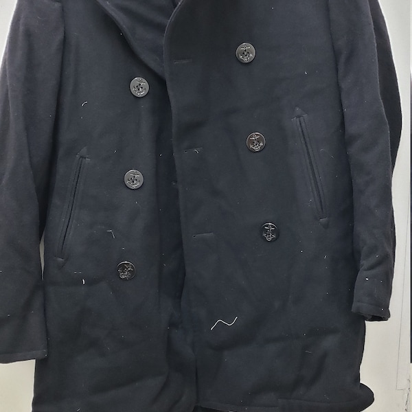 Vintage Military Issued NAVY Peacoat-36XL