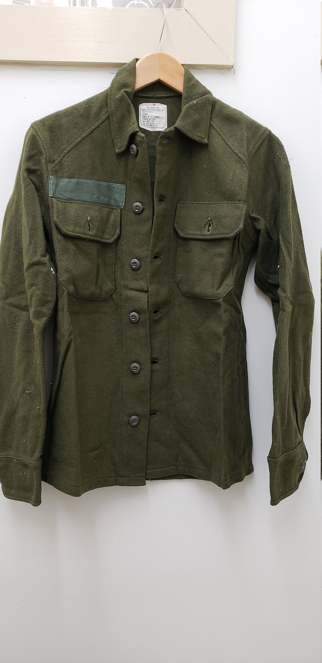 Vintage Military Issued Vietnam Era Wool Shirt-xs - Etsy