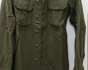 Chemise vintage en laine de l'époque du Vietnam, issue de l'armée - XS