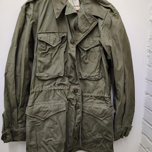 Vintage Military Issued Korean War Era OD Green Men&#39;s M-50 Jacket-SL