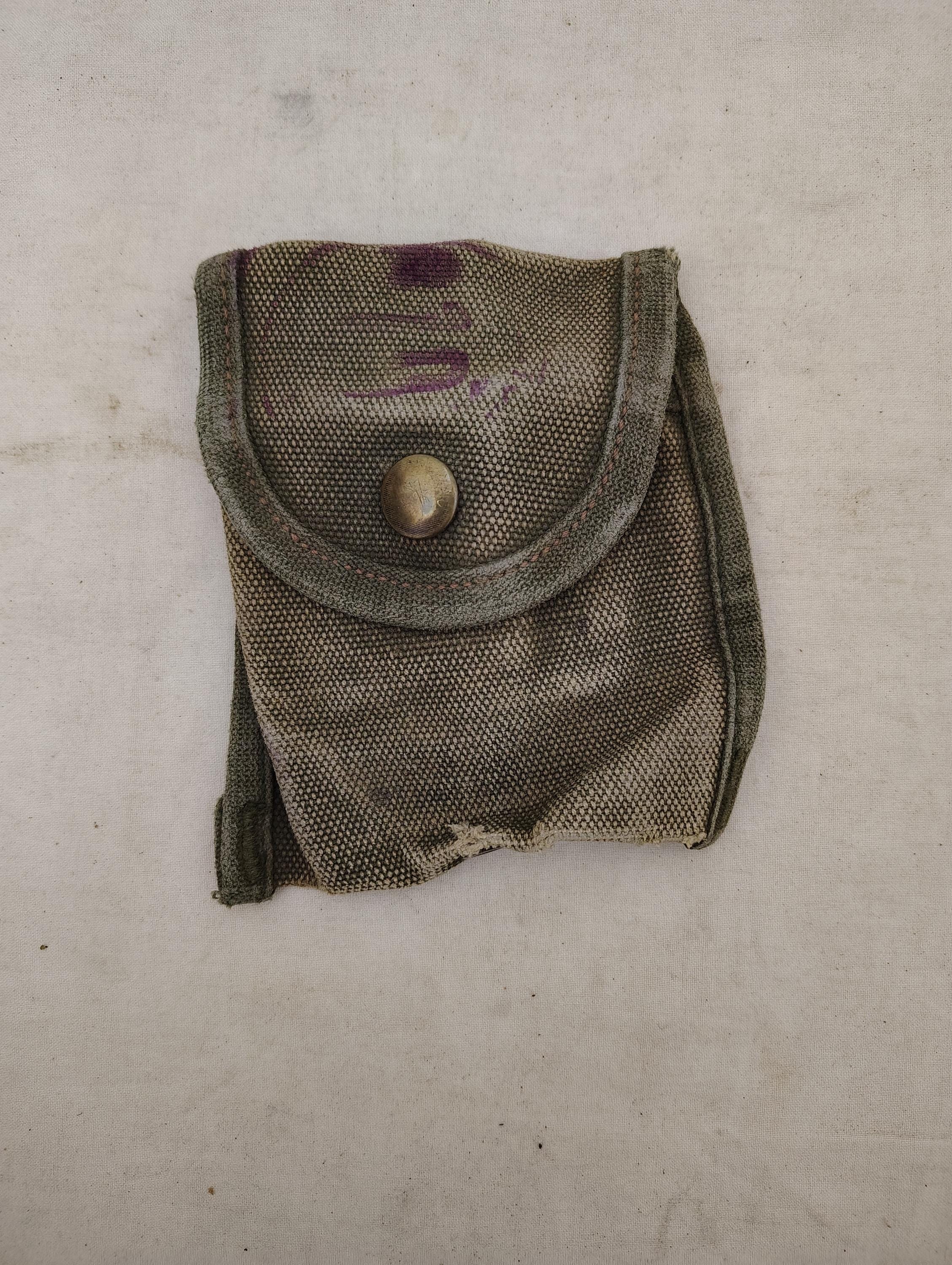Vintage Military Issued Vietnam Era Canvas First Aid Pouch
