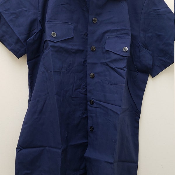 Vintage militair uitgegeven US Navy blauw Utility shirt met korte mouwen-nieuw-medium