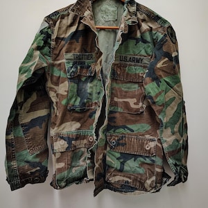 Vintage BDU-shirt/blouse met camouflageprint VS Military Surplus-SS
