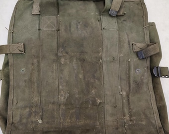 Vintage Military Issued OD Green Canvas Tent Repair Bag