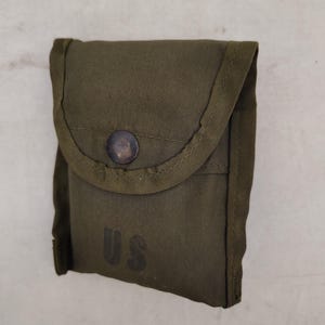 Vintage Military Issued Nylon First Aid Pouch with Bandage