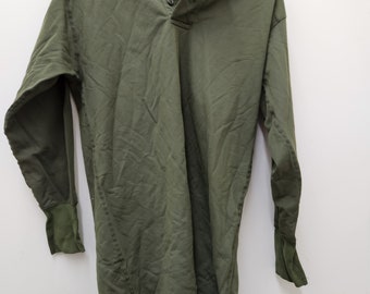 Chemise de nuit verte OD pour hommes de l'époque du Vietnam, émise par l'armée vintage, S