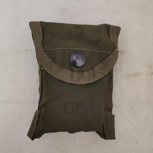 Vintage Military Issued Nylon First Aid Pouch with Bandage