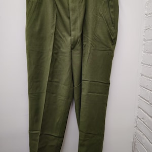 Vintage Military Issued Korean War Era Men's OD Green Wool M-1951 Trousers