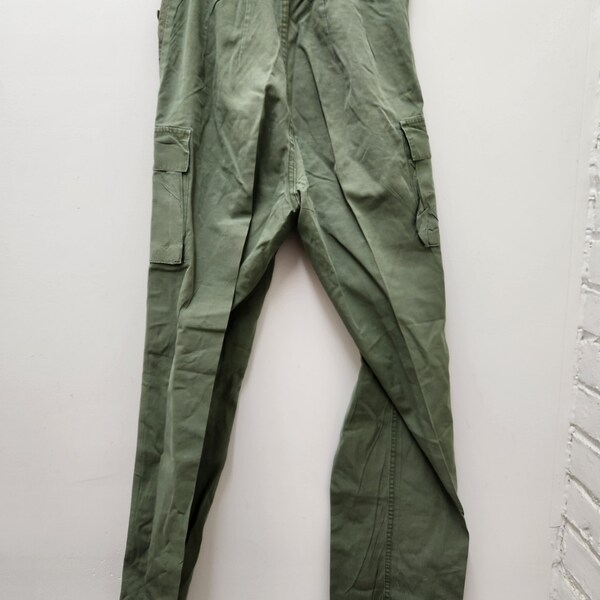 Vintage Military Issued OD Green Woman's Cotton Utility Slacks-14