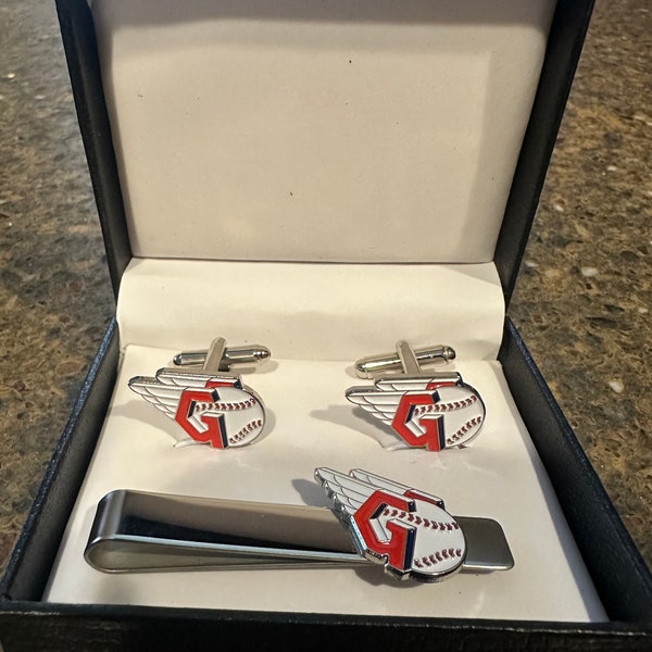 Cleveland Guardians Cuff Link Cufflinks Cuff Links Tie Clip Bar Set