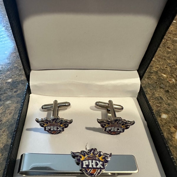 Phoenix Suns Cuff Link Cufflinks Cuff Links Tie Clip Bar Set