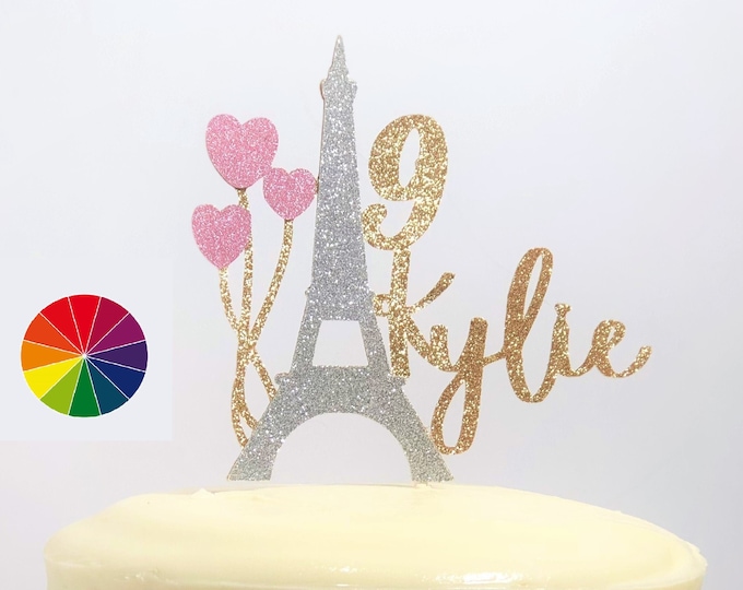 Paris Cake Topper, Paris Birthday Cake Topper, Paris Birthday Decor