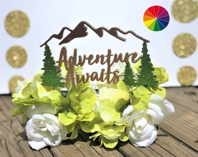 Adventure Awaits Cake Topper Baby Shower, Adventure Awaits Baby Shower