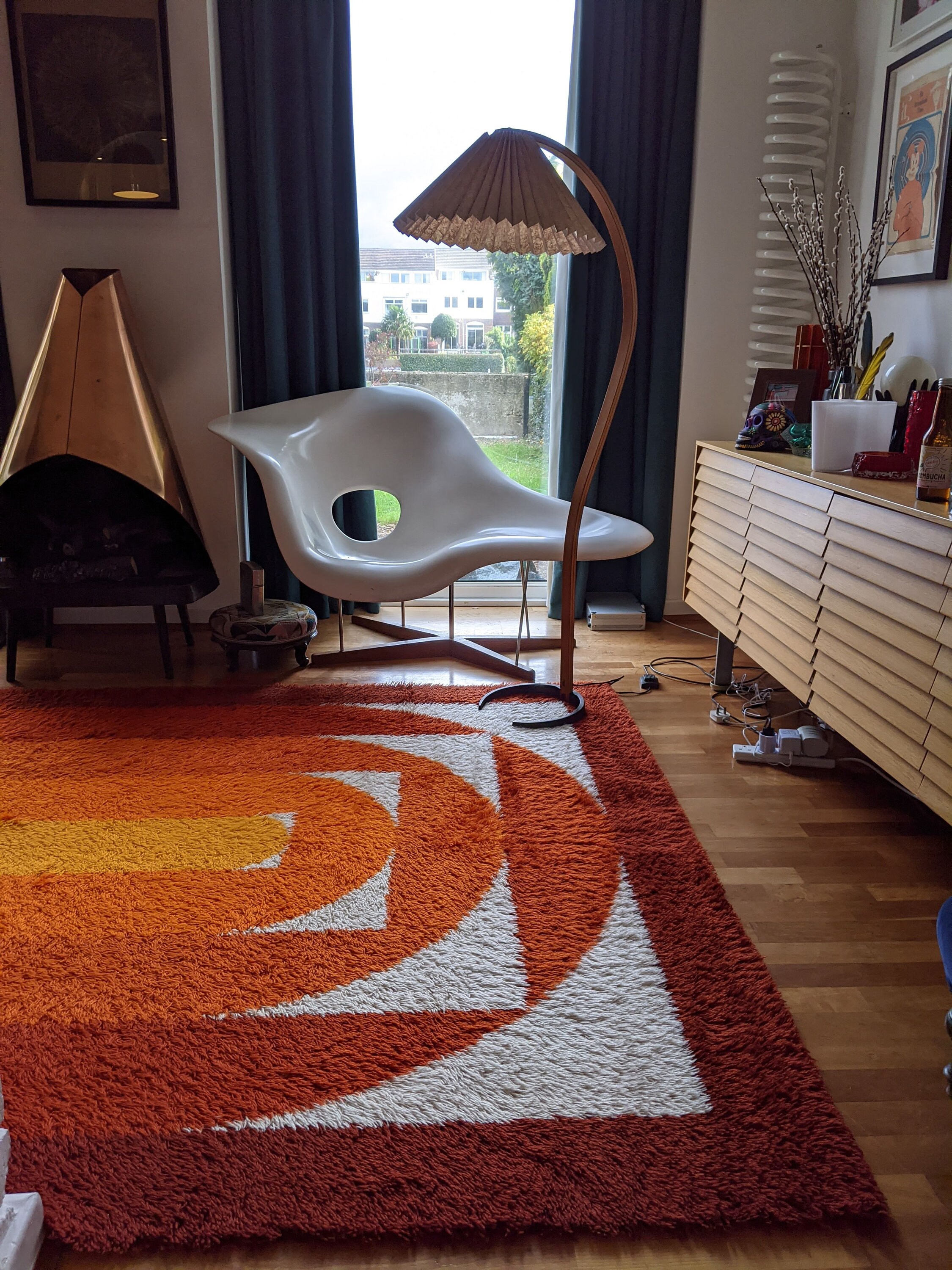 Fabulous rare XL vintage opart psychedelic 60s/70s shag rug Etsy