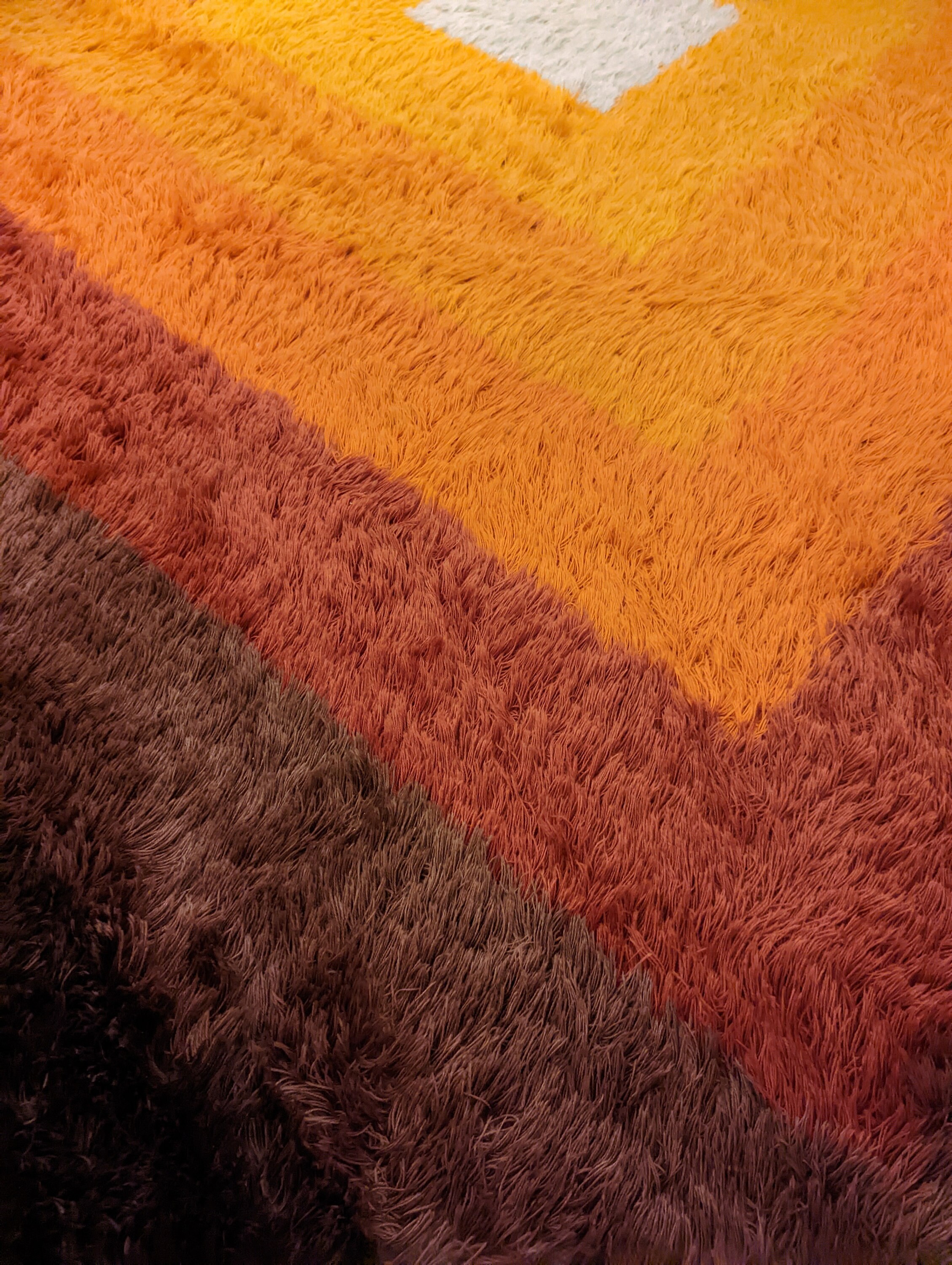 Incredible XL Verner Panton 60s/70s Op Art Shag Rug, Pure Wool Square ...