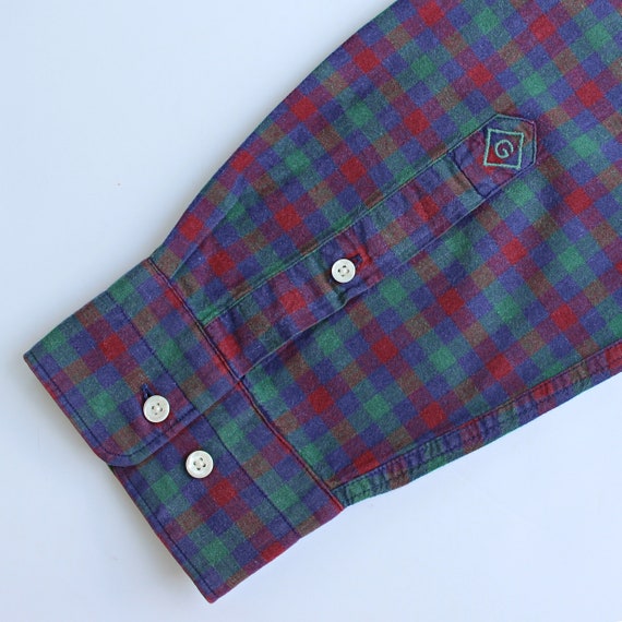 Madras Plaid Long Sleeve Shirt, Mens L XL, Vintag… - image 5