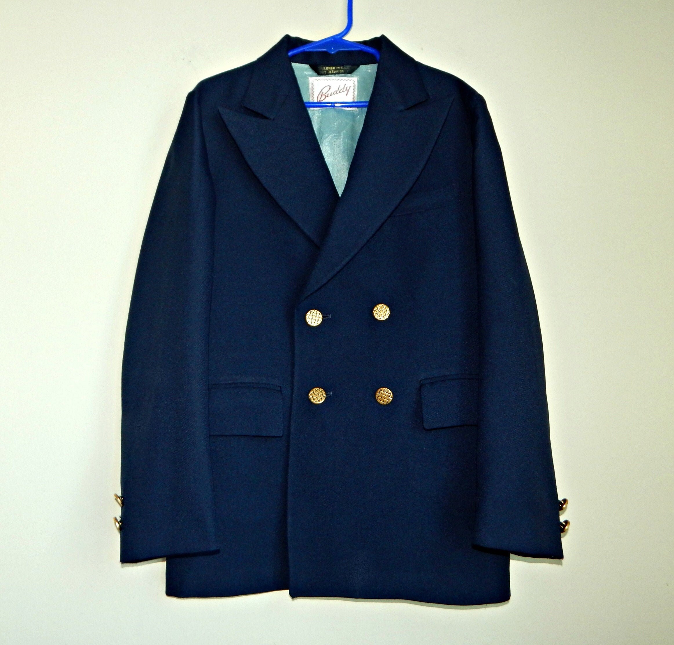 Boys Navy Blue Wool Double Breasted Suit Jacket Size 5 6 - Etsy