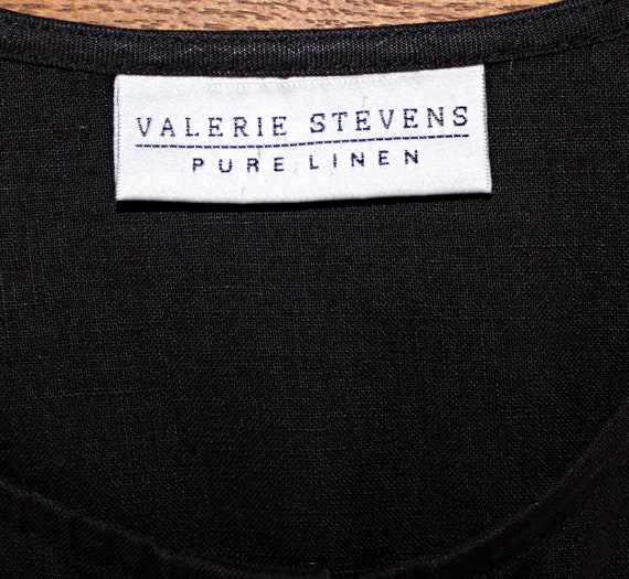 90s Black Linen Tunic Top Size M L, Vintage Valer… - image 6