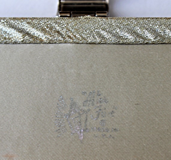 60s Metallic Silver Lame Convertible Clutch, Hand… - image 9