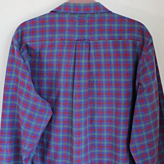 Madras Plaid Long Sleeve Shirt, Mens L XL, Vintag… - image 8