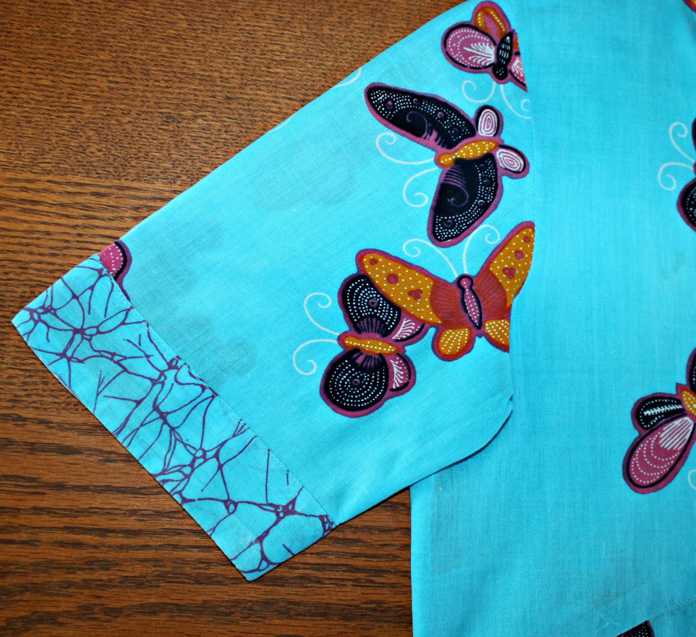Buy 90s Indonesian Batik Butterfly Print Crop Cropped Top, Size S ...