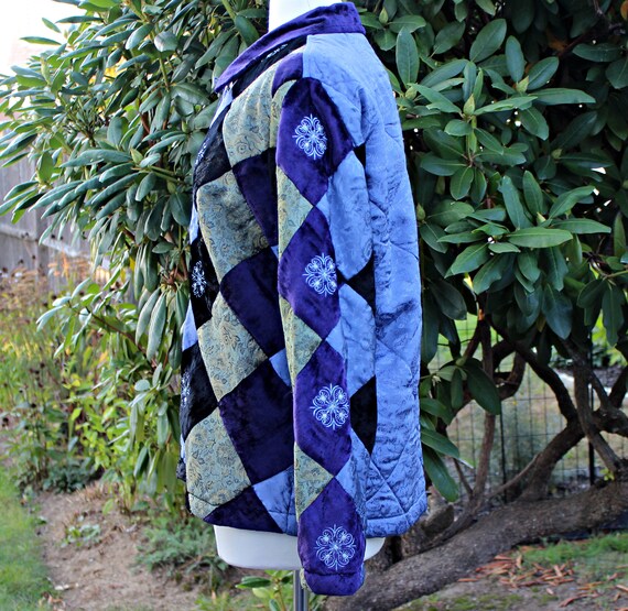 90s Quilted Patchwork Jacket, Size M L, Vintage J… - image 3