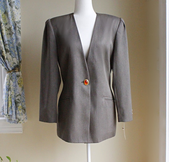 NOS Oversized Single Button Long Blazer, Size 14,… - image 1