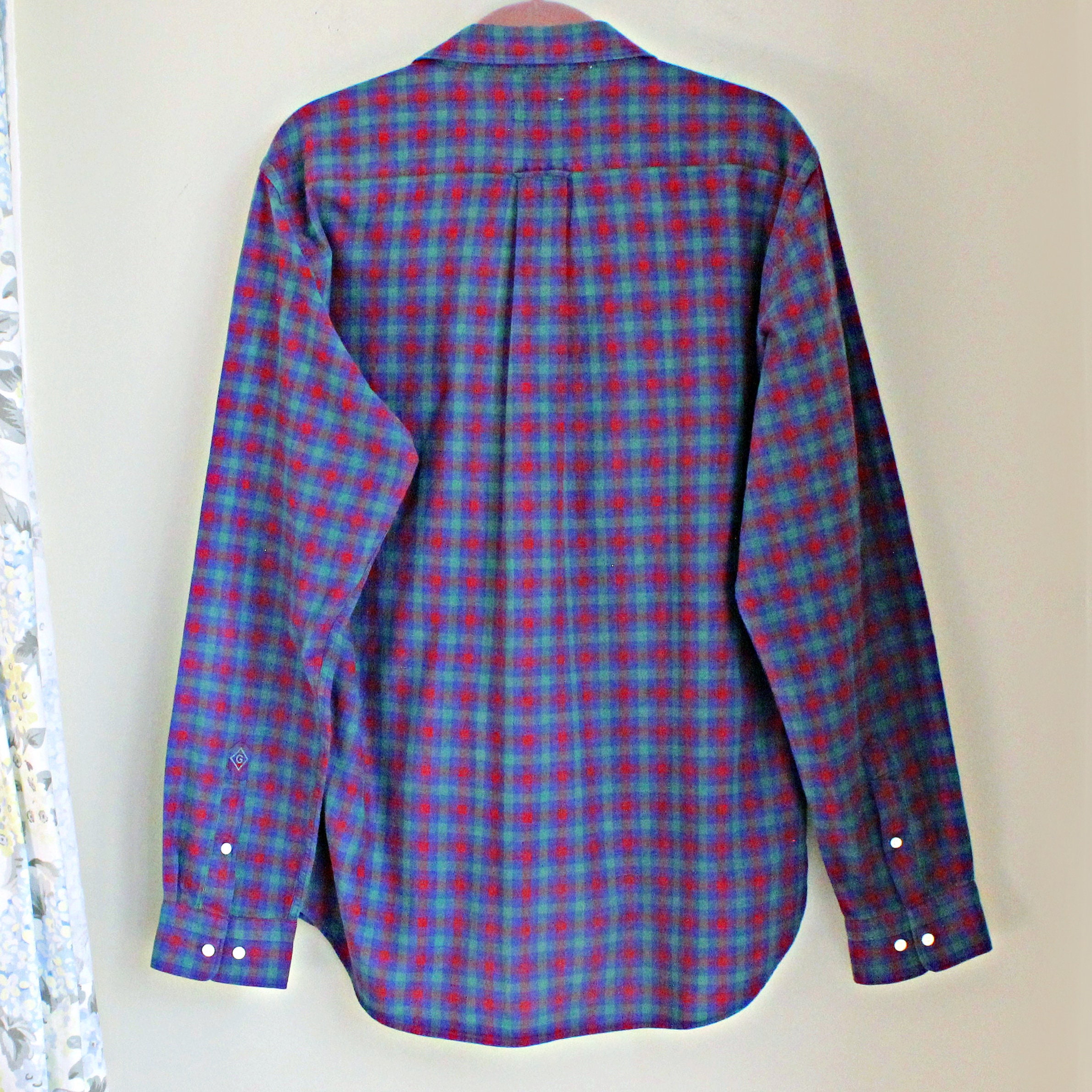 Chemise Orvis Vintage Homme Madras Rouge - Taille L - Coton à Carreaux - Preppy