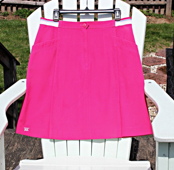 80s Hot Pink Tennis Skort, Size L, Waist 33 Inche… - image 1