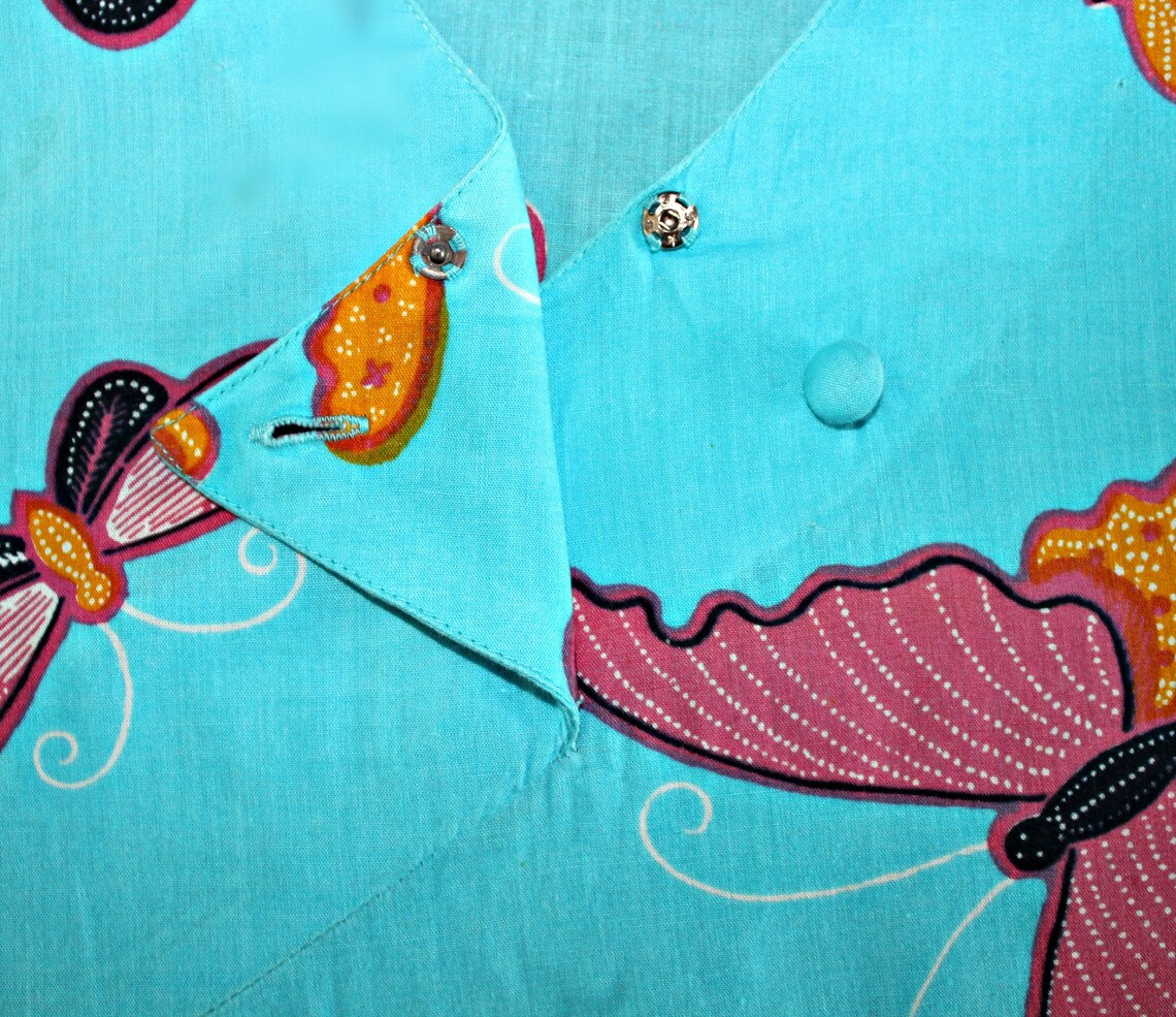 90s Indonesian Batik Butterfly Print Crop Cropped Top, Size S, Vintage ...