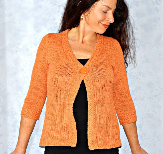 burnt orange cardigan womens