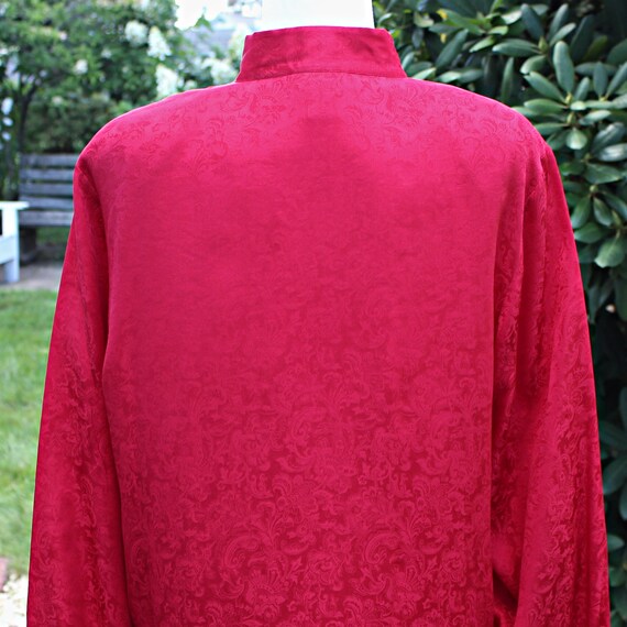 Red Asian Style Oversize Tunic Top, Size L, Vinta… - image 6