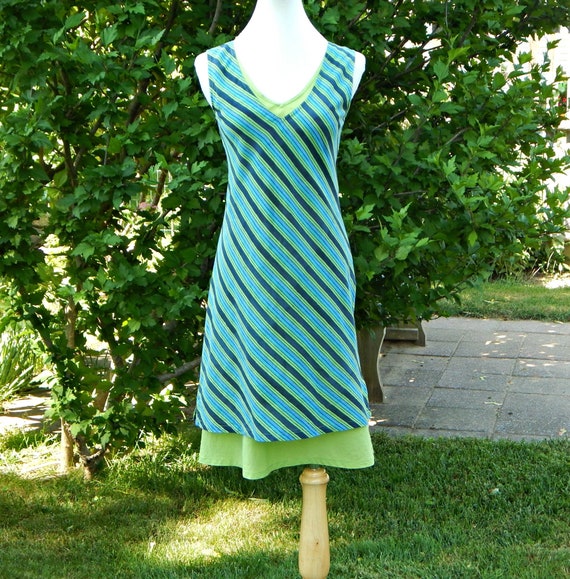 Lagenlook style artisan /'Anokhi Indian Block Print/' Cotton Dress Hippy Boho M